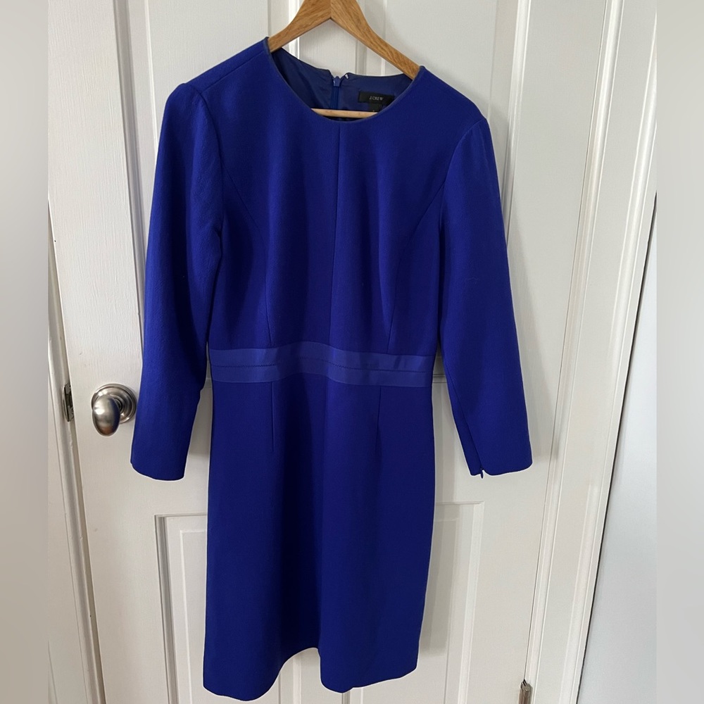 J. Crew 3/4 sleeve dress, Emerald Blue, Excellent Used Condition